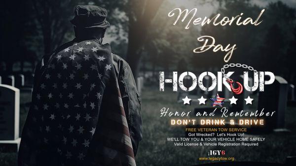 Free Memorial Day Towing Service for Veterans. Monday May 27th 2024
www.legacytow.org