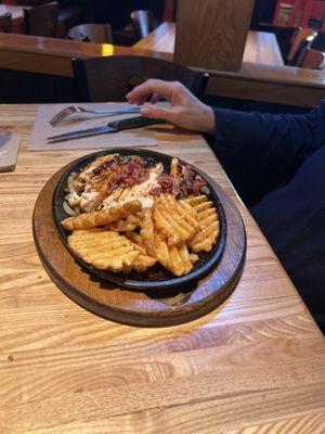 Chicken bacon waffle fries skillet