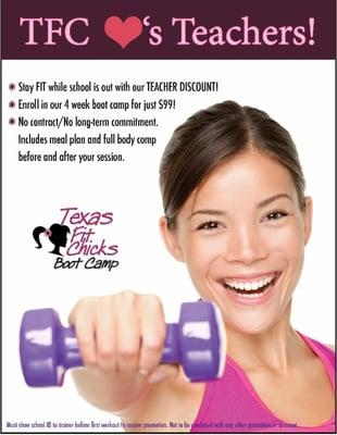 TFC Loves Teachers!! Teachers can join TFC with NO commitment or contract!