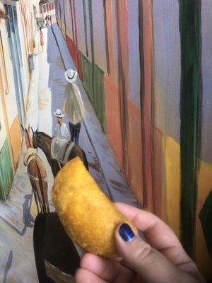 Beef and plantain Baked empanada