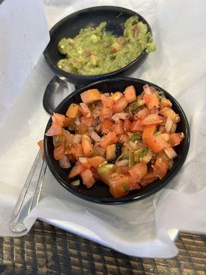 Salsa and guacamole
