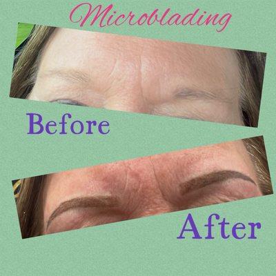 This is a picture of my mom's before and after! She went with more of a makeup look. Color perfectly matched