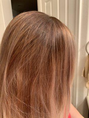 The top of my hair went brassy and orange
