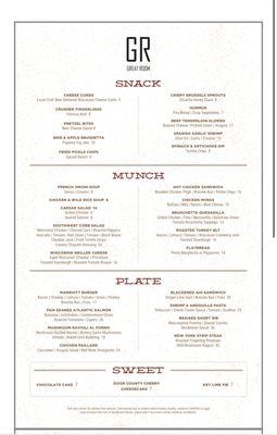 Bar menu