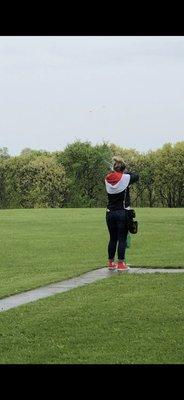 Shot the clay pigeon!