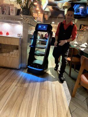 Robot waiter at Hot Pot in Rock Springs, Wyoming