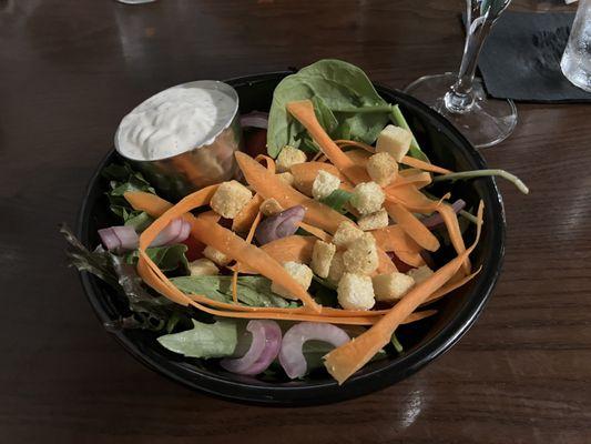 House side salad with ranch dressing.