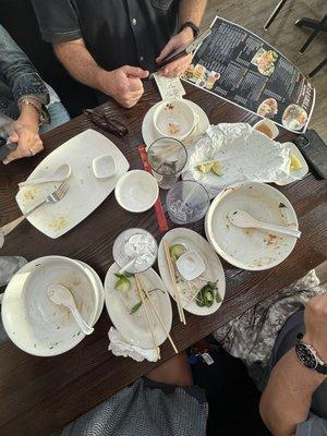 These plates tell the story of how good the food was.