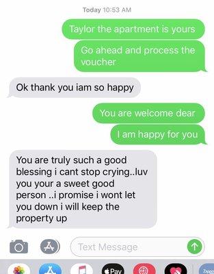 We love happy prospective tenants. Successfully leased the 2bedroom-1bath at our Laconia property