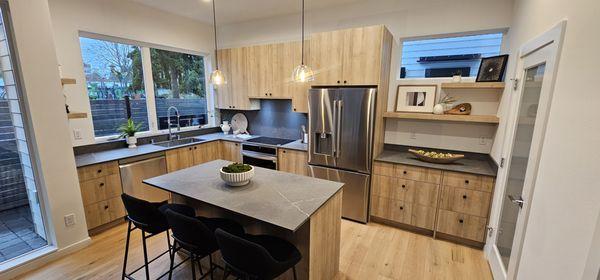 Completed project in Seattle. Beautiful custom cabinets for entire house.