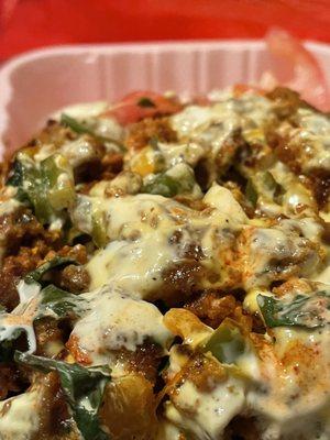 Chicken over rice. $7