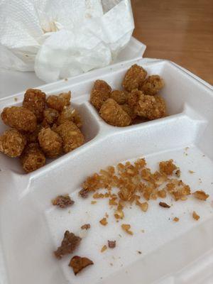 Over fried tots