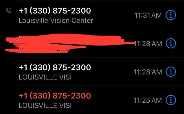 photo of them calling me