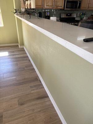 Dining room wall after water leak