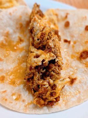 Breakfast Taco - Chorizo + Egg ($3.95)