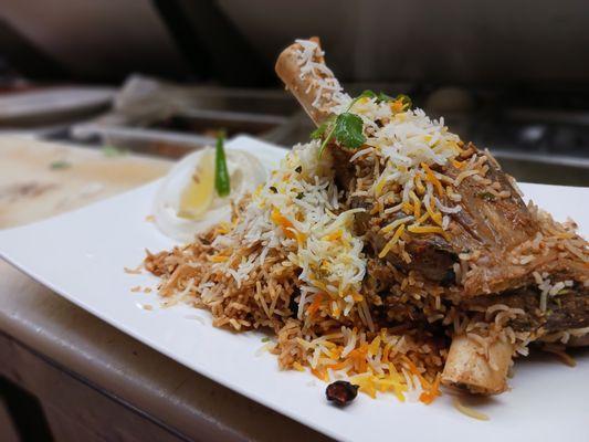 Lamb shank biryani