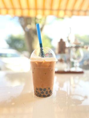 Thai milk tea with boba