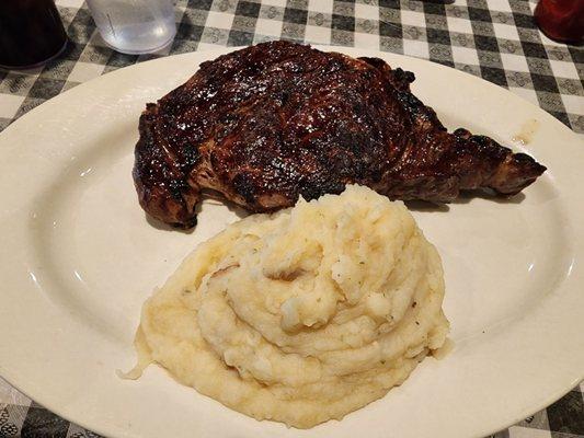 Delmonico Steak (with Mashed Potatoes)