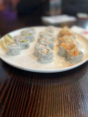 stopped by for california roll , shrimp roll & baltimore roll . baltimore roll was my fav