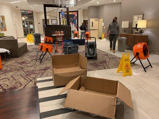 Water Damage Restoration in process