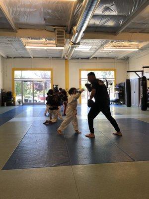 Practicing with the owner and head coach Peter