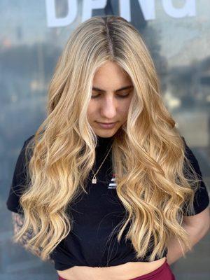 Blonde and Sew In Weft Extensions by Amanda Cristine Liebl. IG @missamandacristine