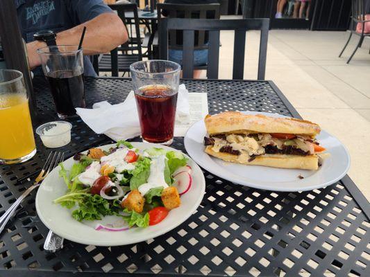 Big beef and side salad for lunch. Perfect