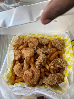 Fried oysters /shrimp and Cajun fries