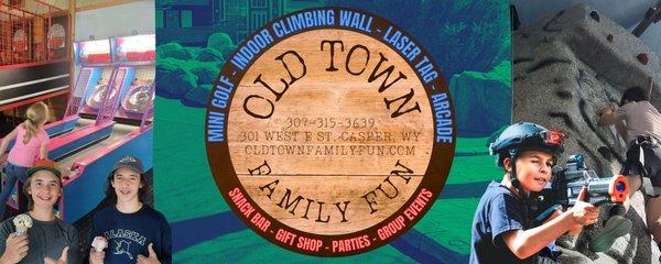 Fun for the whole family: arcade, ice cream, mini golf, laser tag, and climbing wall.