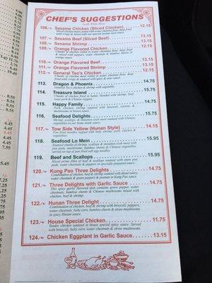 Full menu