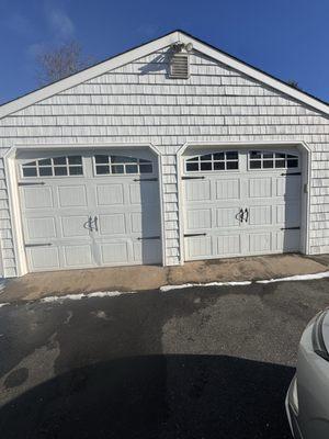 Garage door was crashed into, and we fixed it !