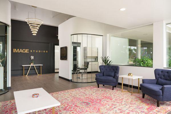 Our beautiful lobby, where guests can comfortably wait for their service.