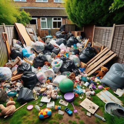 Left over rental trash and garbage