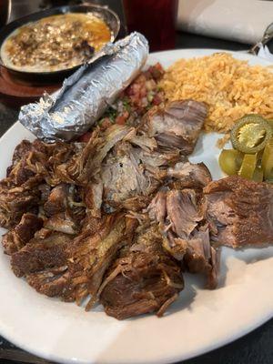 Carnitas (and the brand new queso in the background)