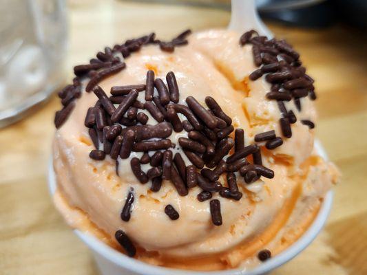 Pineapple Orange with chocolate sprinkles
