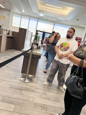 The lines are always all the way to the door.. There was a long line before I got to the front too.. They need more tellers!