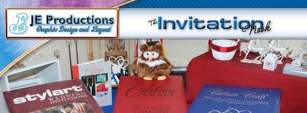 Selection of albums from which to choose invitations and announcements.