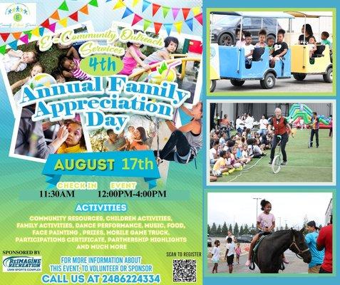 4th Annual Family Appreciation Day Event