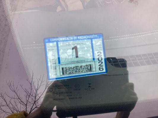 Blue 1/2026 Inspection Sticker