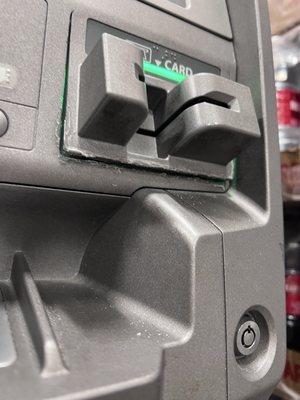 The ATM has been tampered with! Do not go here they are scamming people's info!