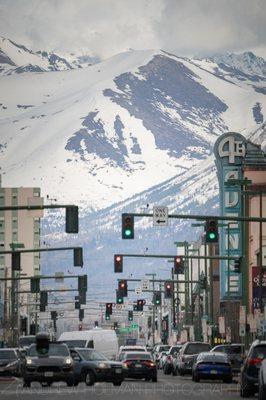Telephoto shot of Anchorage, apparently this historic theatre is set for demolition...it has been vacant since I moved here some 8 years ago