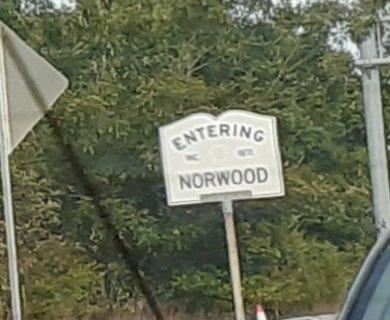 Entering Norwood, MA. Canton-Norwood line on Neponset Street.