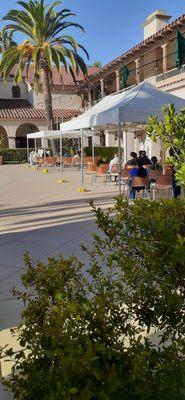 Outdoor seating for mass celebration