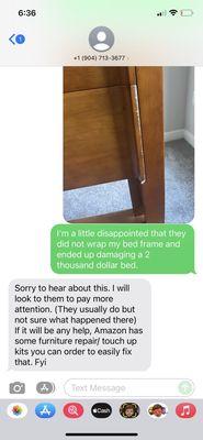 Damaged Headboard.