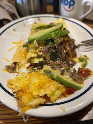 Breakfast omelette spicy poblano