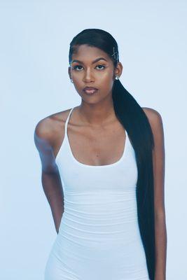 Full face Makeup w/ Sleek ponytail