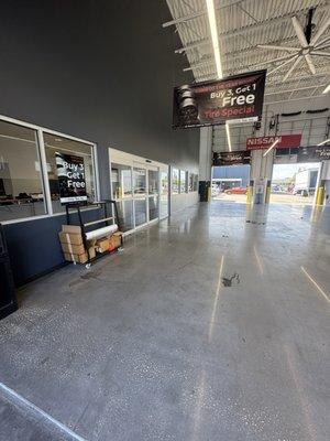 First on line to pick up my car.