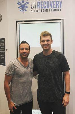 Backstreet Boys Howie and Nick use whole body cryo to help with their long dance days!