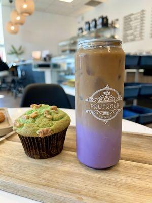 Pistachio croissant and purple haze frost