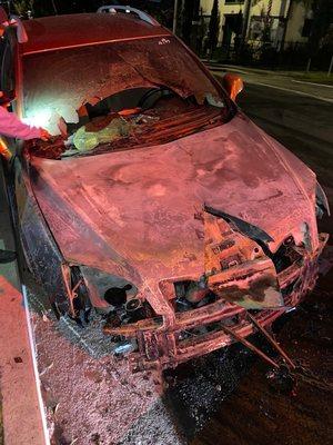 The suv from the shitty auction burnt